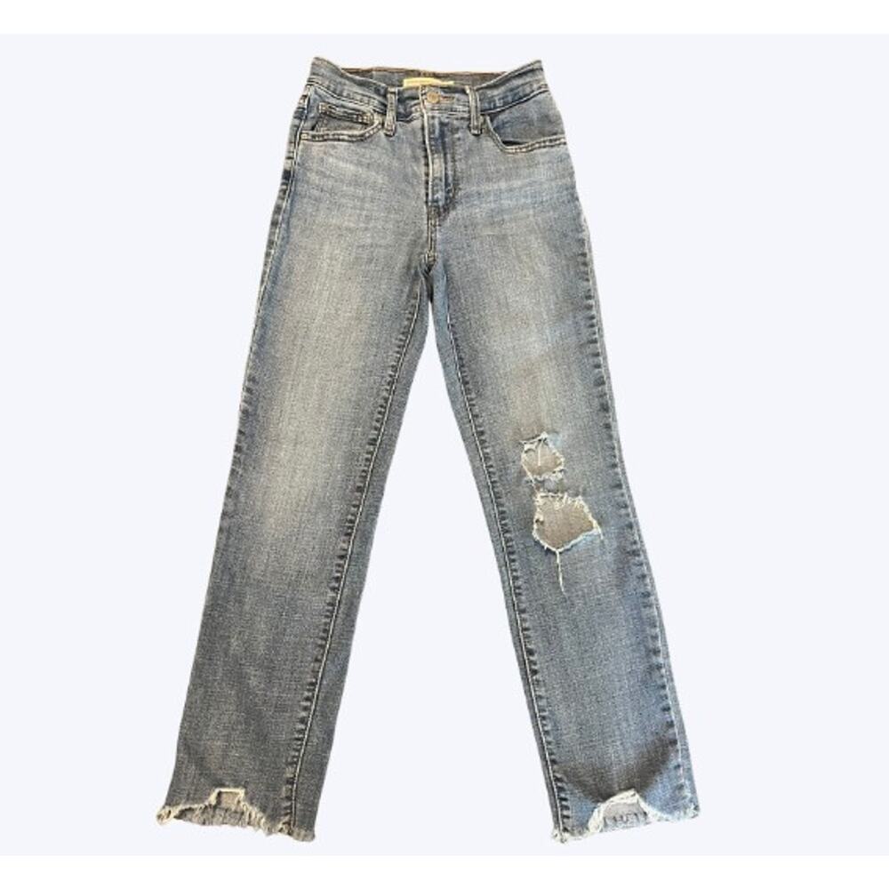 Levi's 724 High Rise Straight Jeans Size 24 Light Wash Straight Crop Jeans